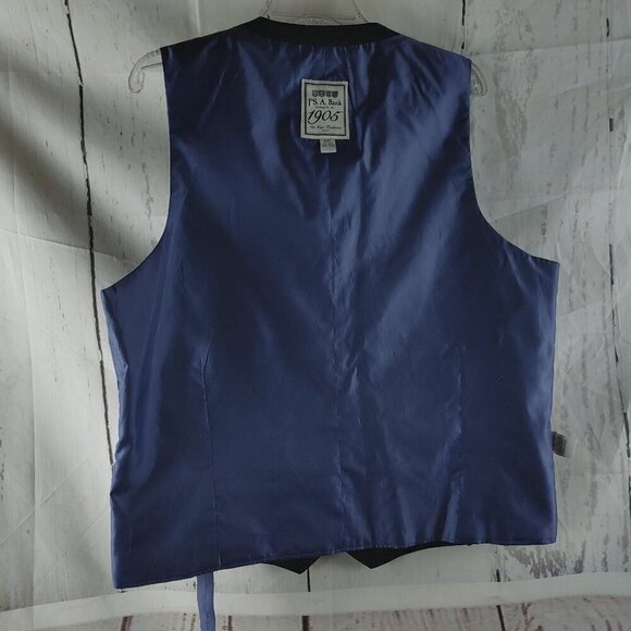 Jos A Bank 1905 The New Tradition Slim Fit 46R Wool Blue 2pc Suit Jacket & Vest - Picture 15 of 15